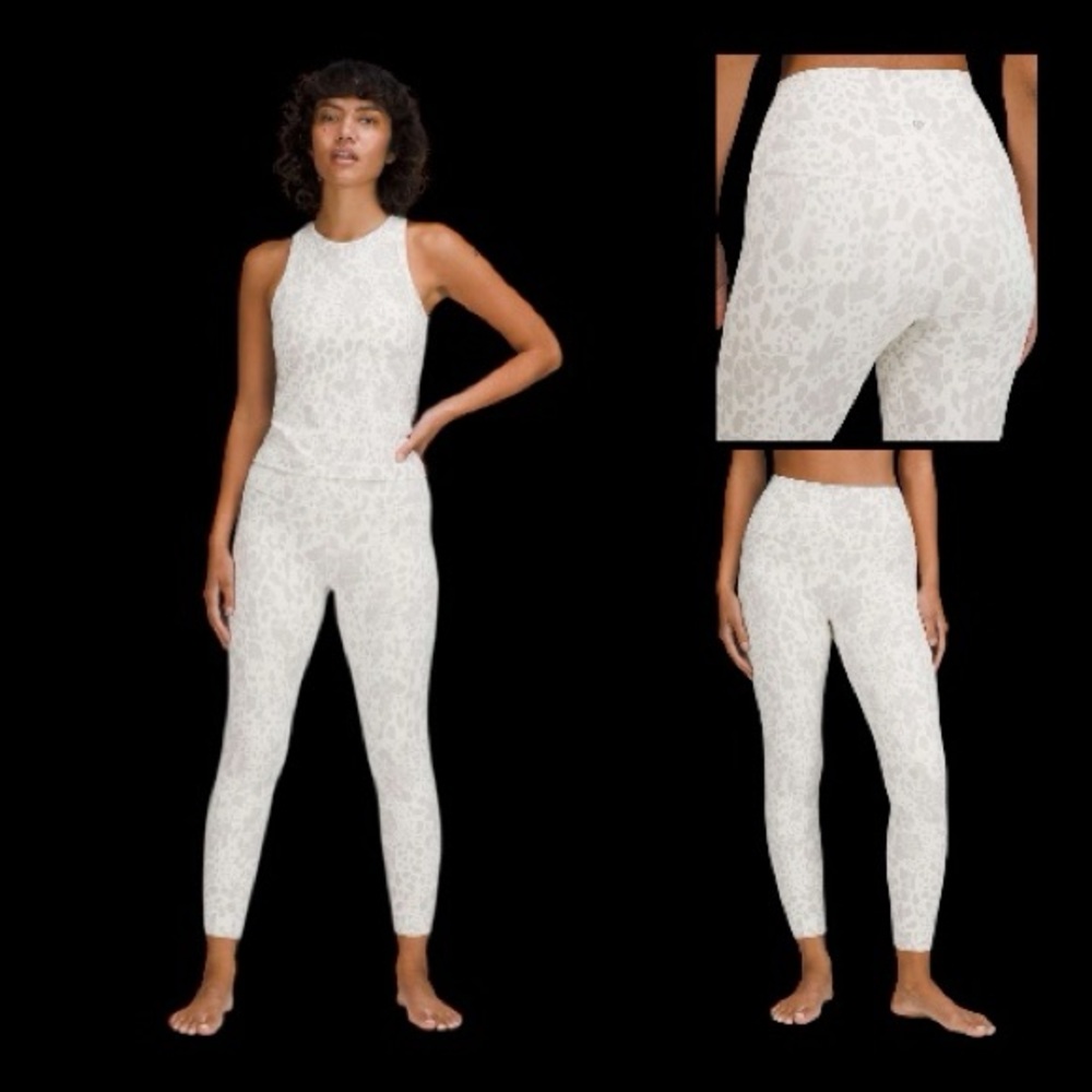 Lululemon Align High-Rise Pant 25" Cheetah Camo Antique White Multi Sz 0